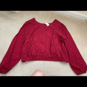 Loft NWT Cropped Blouse with v-back